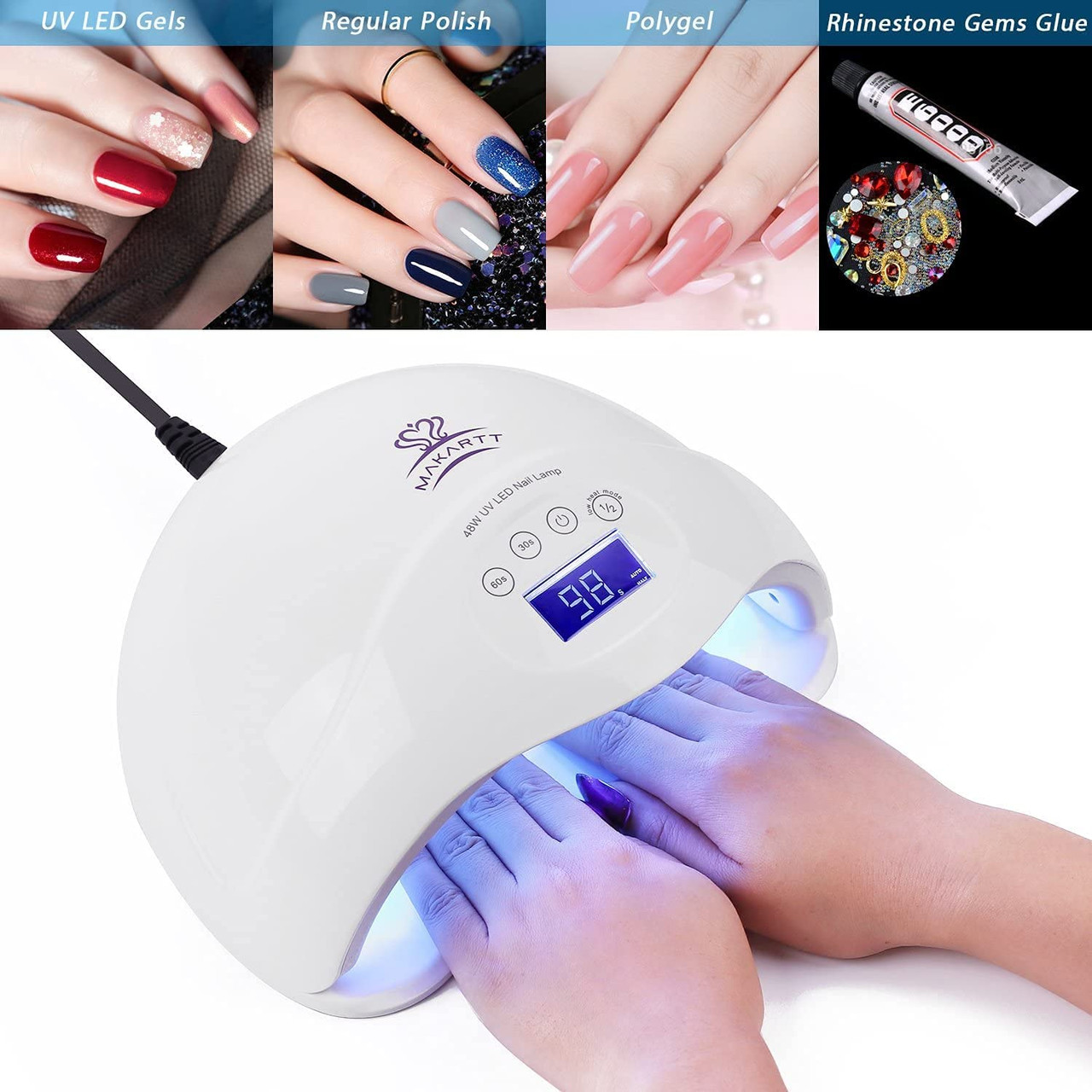 120W Nail Dryer LED Lamp UV Light Polish Gel Curing Machine Electric  Manicure US | eBay